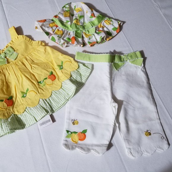 Gymboree Lemon Bumblebee NWT 12-18 month Summer Outfit. - Picture 3 of 5